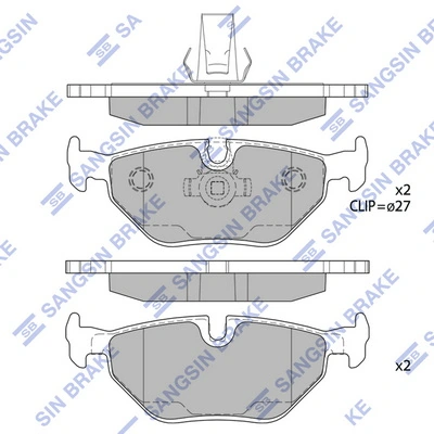  Sapatas do freio traseiras de disco BMW 3 sedan (E30) (1982 - 1992) 