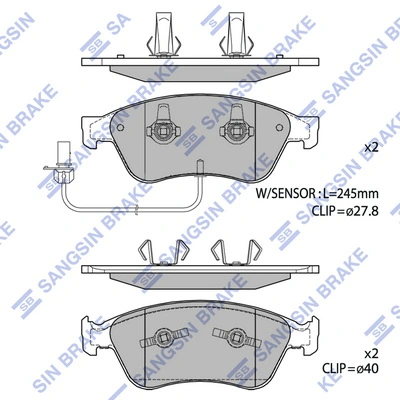 Sapatas do freio dianteiras de disco Audi A8 D3 4E2, 4E8