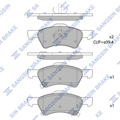Sapatas do freio dianteiras de disco para Chrysler Voyager GRAND 