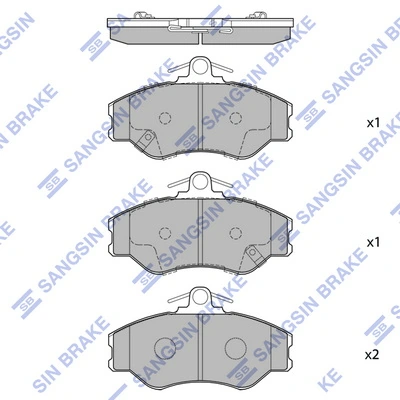  Sapatas do freio dianteiras de disco Hyundai H100 сaixa (P) (1993 - 2004) 