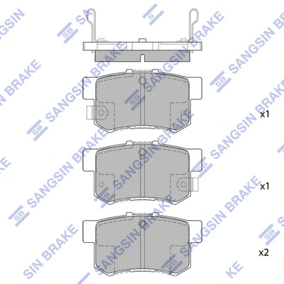  Sapatas do freio traseiras de disco Honda Civic VIII hatchback (FK, FN) (2005 - 2012) VIII