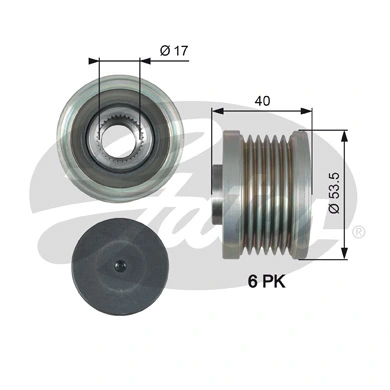 Polia do gerador para Nissan Qashqai I J10