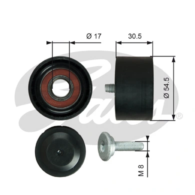 Compre T36375 Gates Rolo parasita da correia de transmissão