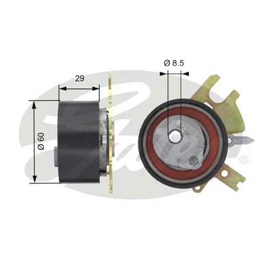 Rolo de reguladora de tensão da correia do mecanismo de distribuição de gás Peugeot 307 CC 3B