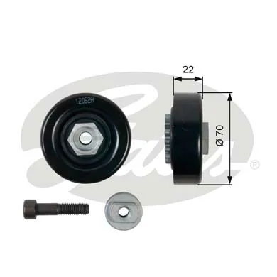Rolo de reguladora de tensão da correia de transmissão para Chevrolet Aveo II T250, T255