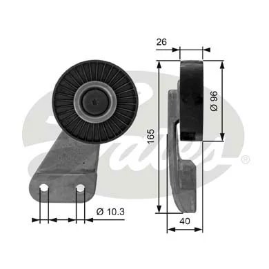T38461 Gates Rolo parasita da correia de transmissão