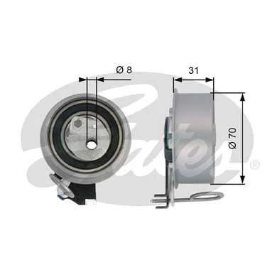 Compre Rolo de reguladora de tensão da correia do mecanismo de distribuição de gás Hyundai I30 