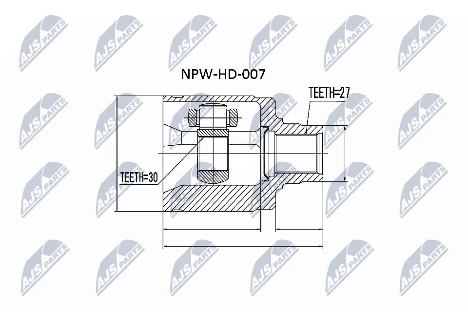 NPWHD007 NTY Junta homocinética interna dianteira esquerda
