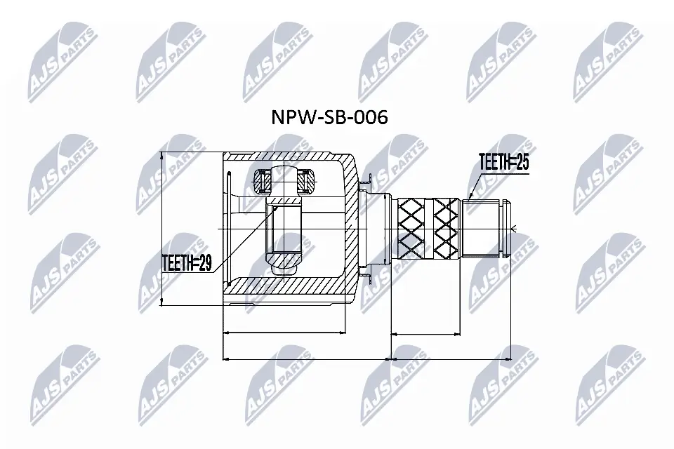 NPWSB006 NTY Junta homocinética interna dianteira