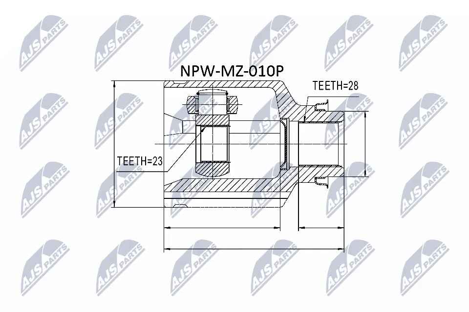 NPWMZ010P NTY Junta homocinética interna dianteira direita