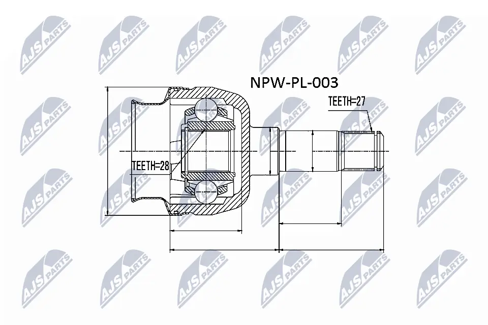 NPWPL003 NTY Junta homocinética interna dianteira