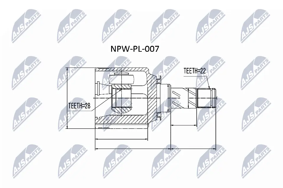 NPWPL007 NTY Junta homocinética interna dianteira