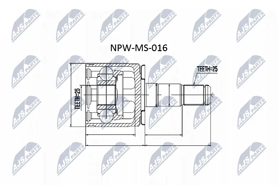 NPWMS016 NTY Junta homocinética interna dianteira esquerda
