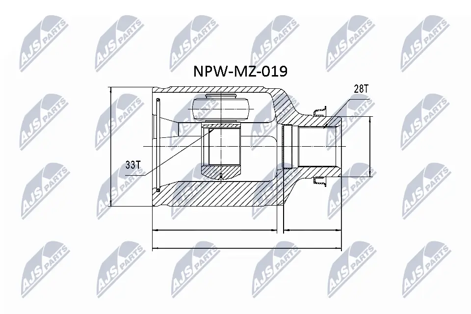 NPWMZ019 NTY Junta homocinética interna dianteira direita