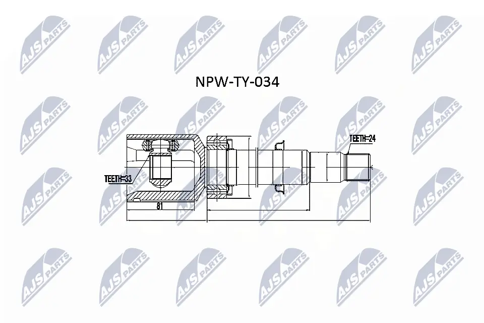 NPWTY034 NTY Junta homocinética interna dianteira direita