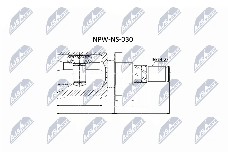 NPWNS030 NTY Junta homocinética interna dianteira