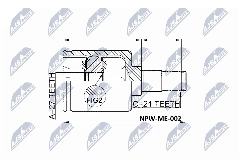NPWME002 NTY Junta homocinética externa dianteira