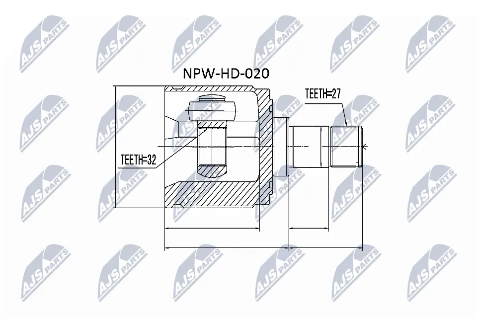 NPWHD020 NTY Junta homocinética interna dianteira direita