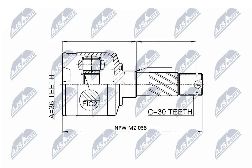 Junta homocinética interna dianteira direita Mazda PP0122520
