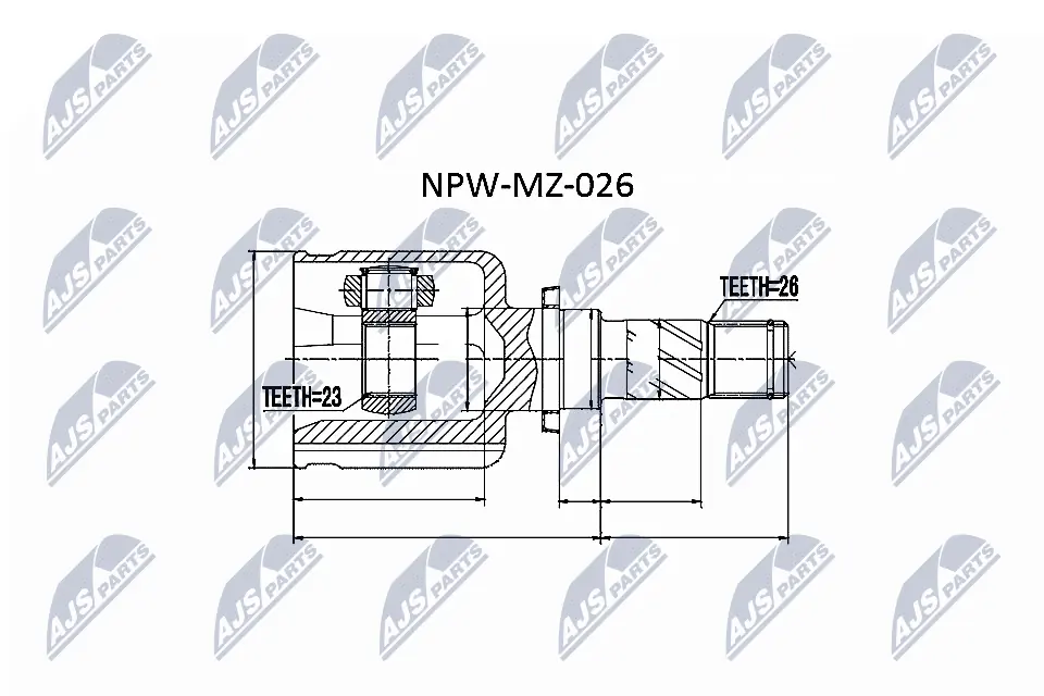 NPWMZ026 NTY Junta homocinética interna dianteira esquerda