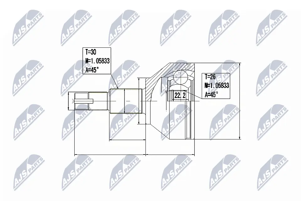 Junta homocinética externa dianteira para Alfa Romeo 159  939