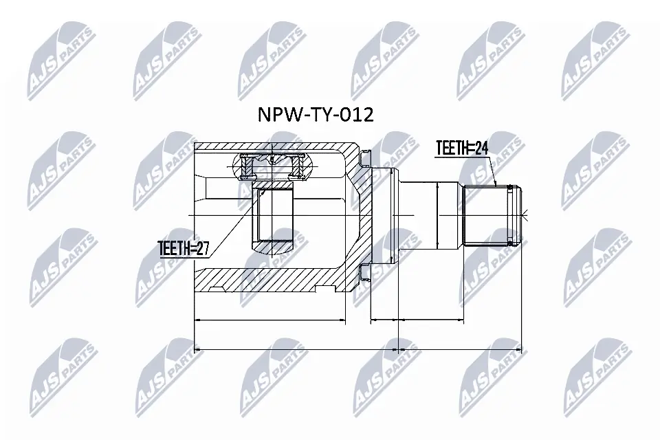 NPWTY012 NTY Junta homocinética interna dianteira esquerda