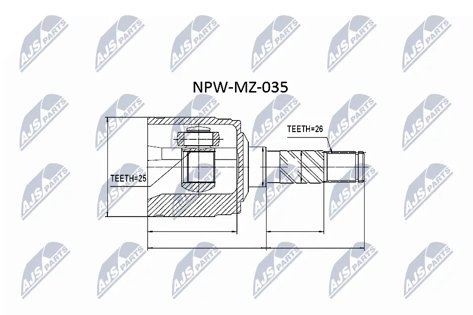 NPWMZ035 NTY Junta homocinética interna dianteira direita