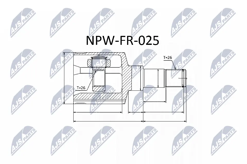 NPWFR025 NTY Junta homocinética interna dianteira esquerda