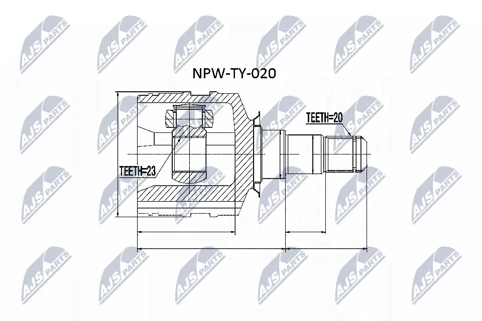 NPWTY020 NTY Junta homocinética interna dianteira direita