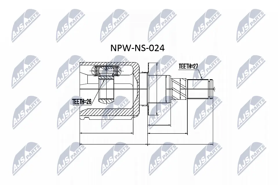 NPWNS024 NTY Junta homocinética interna dianteira