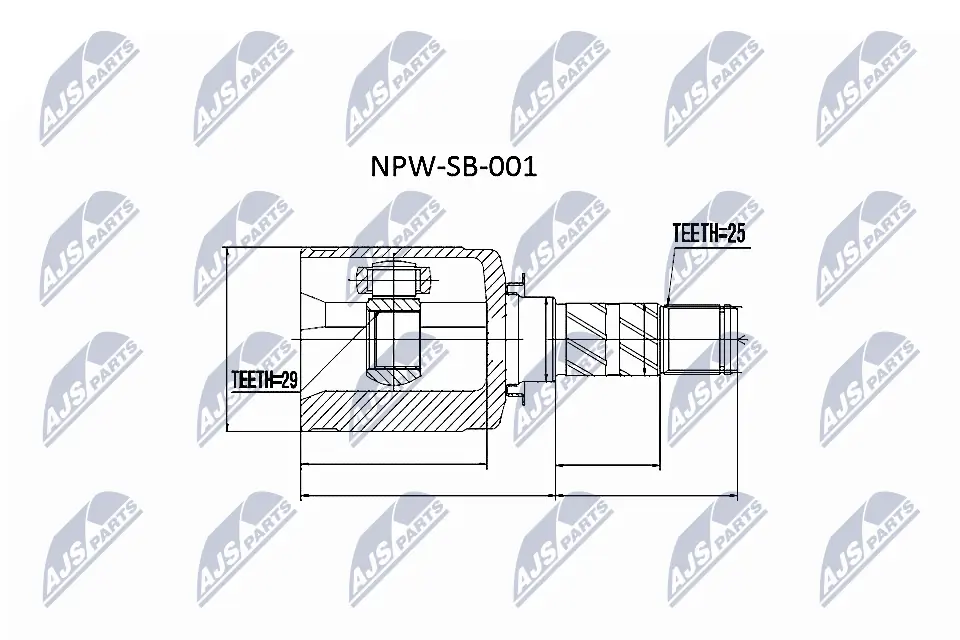 NPWSB001 NTY Junta homocinética interna dianteira