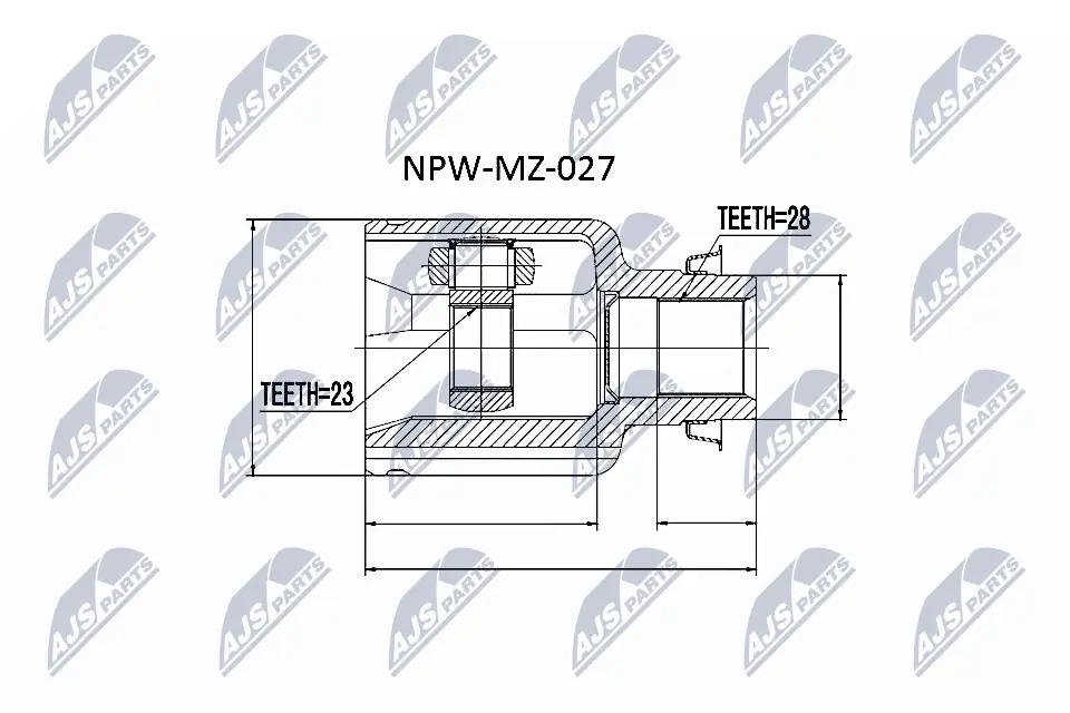 Junta homocinética interna dianteira direita GG2522520 Mazda