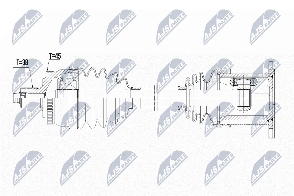 Semieixo (acionador) dianteiro esquerdo 302004190443 Magneti Marelli