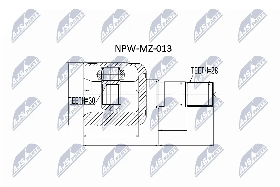 NPWMZ013 NTY Junta homocinética interna dianteira esquerda