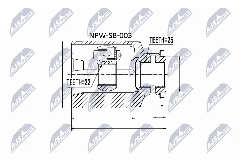 NPWSB003 NTY Junta homocinética externa dianteira