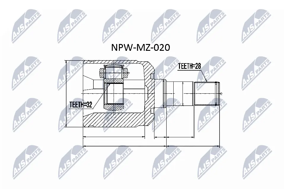 NPWMZ020 NTY Junta homocinética interna dianteira esquerda