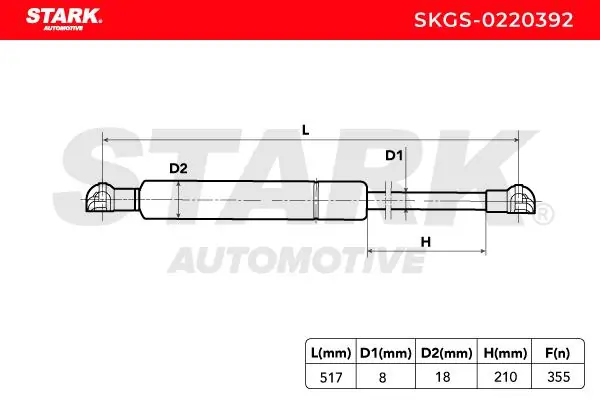 Compre SKGS0220392 Market (OEM) Amortecedor de tampa de porta-malas (de 3ª/5ª porta traseira)