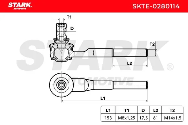 SKTE0280114 Market (OEM) Ponta externa da barra de direção