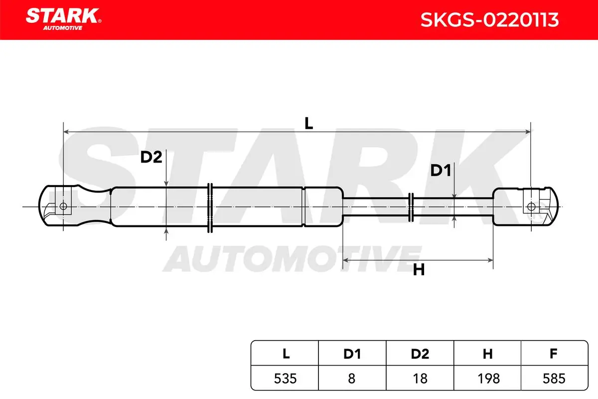 SKGS0220113 Market (OEM) Amortecedor de tampa de porta-malas (de 3ª/5ª porta traseira)