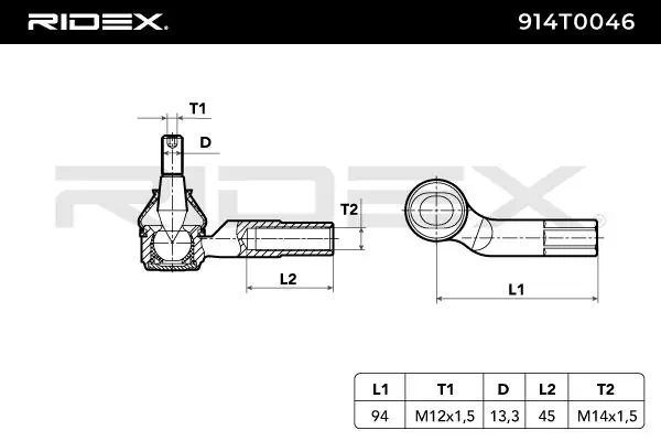 Ponta externa da barra de direção Ridex 914T0046 preço, a partir de 14,12 USD