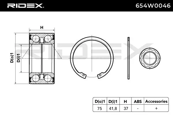 654W0046 Ridex Rolamento de cubo traseiro
