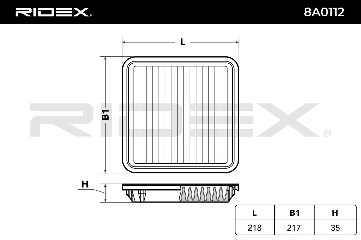 8A0112 Ridex Filtro de ar