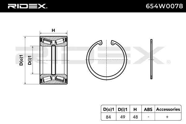 654W0078 Ridex Rolamento de cubo dianteiro