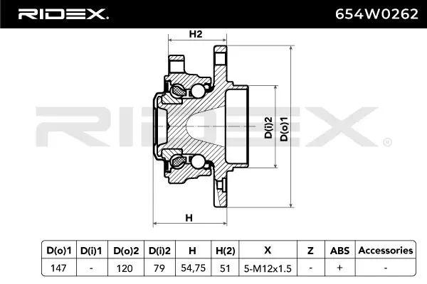 Cubo dianteiro Ridex 654W0262 preço, a partir de 68,22 USD