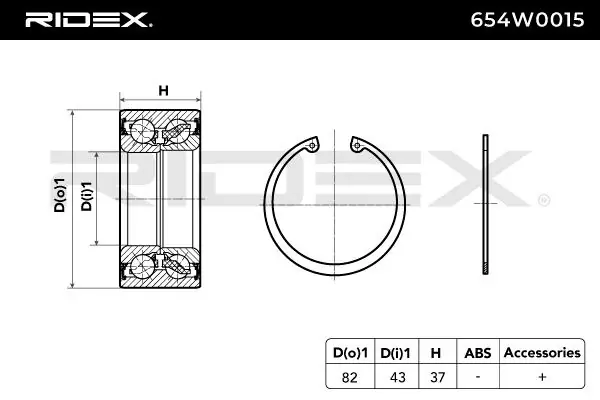 Compre 654W0015 Ridex Rolamento de cubo traseiro