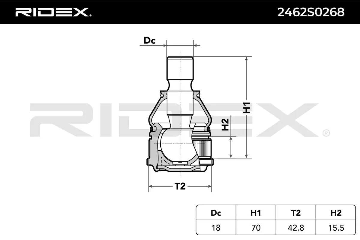 2462S0268 Ridex Suporte de esfera inferior
