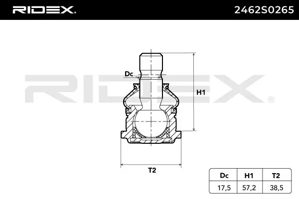 Compre 2462S0265 Ridex Suporte de esfera inferior