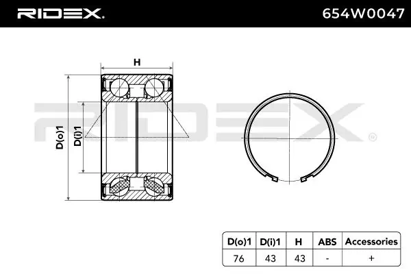 654W0047 Ridex Rolamento de cubo dianteiro