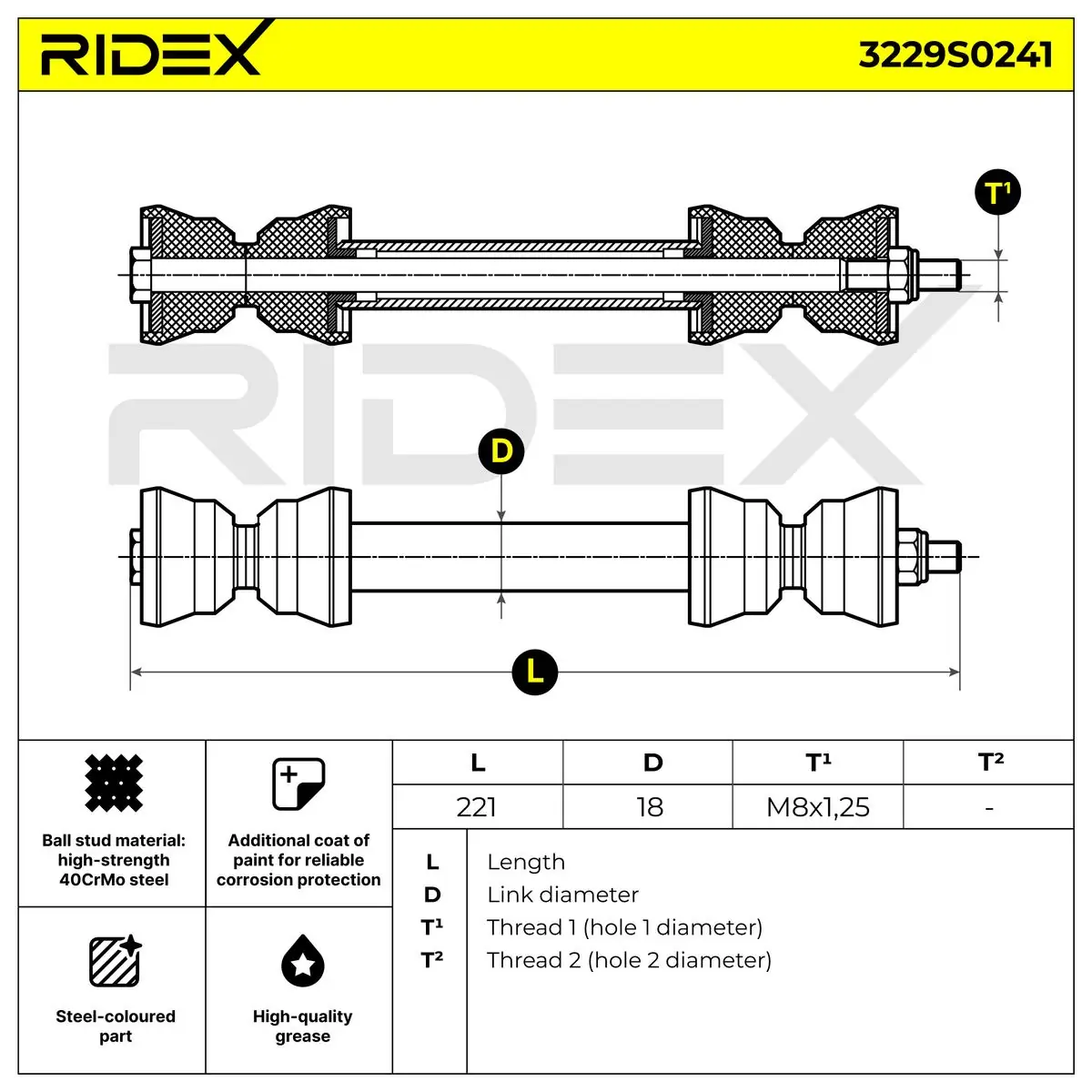 Montante de estabilizador traseiro para Mercedes ML/GLE W163