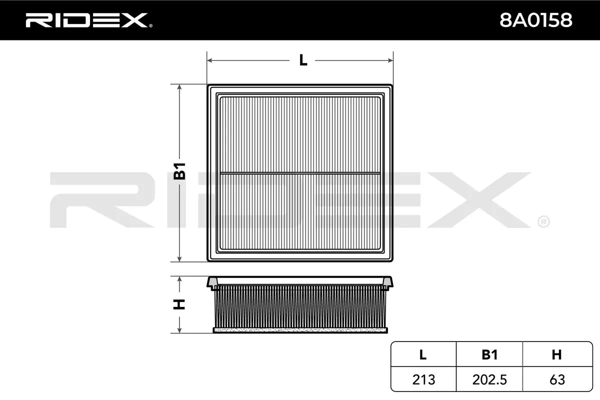 8A0158 Ridex Filtro de ar